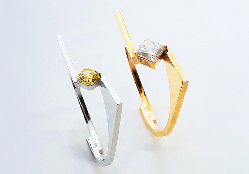 French Fashion Awards Winner - Parallel Couple Rings by Stonestone